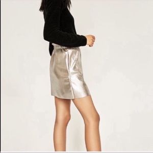 Zara faux leather metallic skirt!